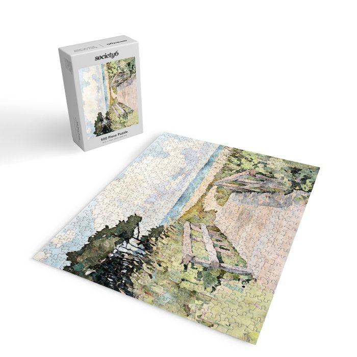 Boardwalk to the Sea Watercolor  Jigsaw Puzzle Gallery Image 2