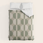 Mid Century Modern Geometric Pattern 176 Sage Green and Beige Comforter Gallery Image 6