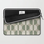 Mid Century Modern Geometric Pattern 176 Sage Green and Beige Laptop Sleeve Gallery Image 2