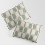 Mid Century Modern Geometric Pattern 176 Sage Green and Beige Pillow Sham Gallery Image 3