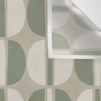 Mid Century Modern Geometric Pattern 176 Sage Green and Beige Wall Tapestry Gallery Image 3