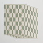 Mid Century Modern Geometric Pattern 176 Sage Green and Beige Wrapping Paper Gallery Image 3