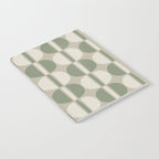 Mid Century Modern Geometric Pattern 176 Sage Green and Beige Notebook Gallery Image 2