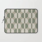 Mid Century Modern Geometric Pattern 176 Sage Green and Beige Laptop Sleeve Gallery Image 1