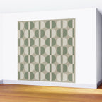 Mid Century Modern Geometric Pattern 176 Sage Green and Beige Wall Mural Gallery Image 2