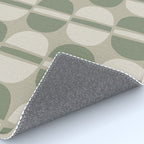 Mid Century Modern Geometric Pattern 176 Sage Green and Beige Rug Gallery Image 4