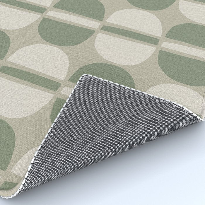 Mid Century Modern Geometric Pattern 176 Sage Green and Beige Rug Gallery Image 4