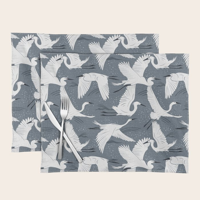 Soaring Wings - Steel Blue Grey Placemat Gallery Image 1