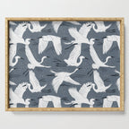 Soaring Wings - Steel Blue Grey Serving Tray Gallery Image 1