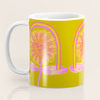 Retro Sunflower & Rainbow in Green & Pink Coffee Mug Gallery Image 3
