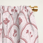 Rustic scallop floral block print - dusty rose pink pattern Window Curtain Gallery Image 2