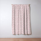 Rustic scallop floral block print - dusty rose pink pattern Window Curtain Gallery Image 3