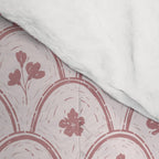 Rustic scallop floral block print - dusty rose pink pattern Comforter Gallery Image 4