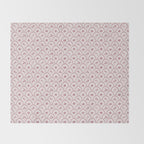 Rustic scallop floral block print - dusty rose pink pattern Throw Blanket Gallery Image 2