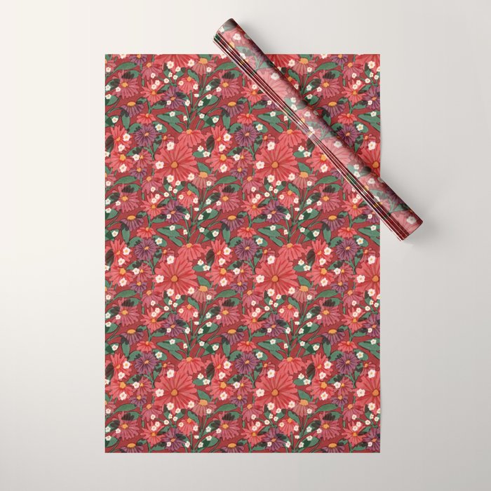 red garden Wrapping Paper Gallery Image 1