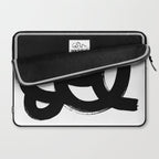 Black & White Minimalist Abstract Mid century Ink Art Dark Brush Strokes Laptop Sleeve Gallery Image 2