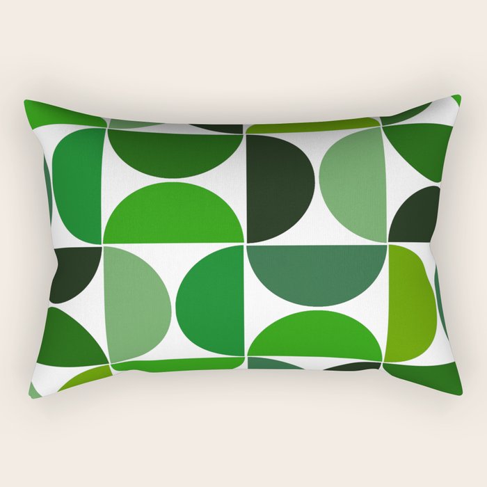 Mid century modern geometric Green  Rectangular Pillow Gallery Image 2