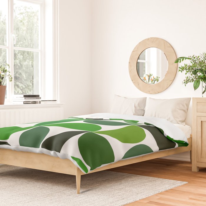 Mid century modern geometric Green  Duvet Cover Gallery Image 2