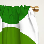 Mid century modern geometric Green  Window Curtain Gallery Image 2