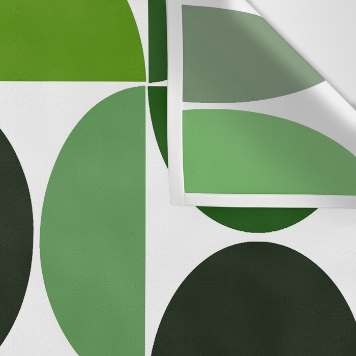 Mid century modern geometric Green  Wall Tapestry Gallery Image 3