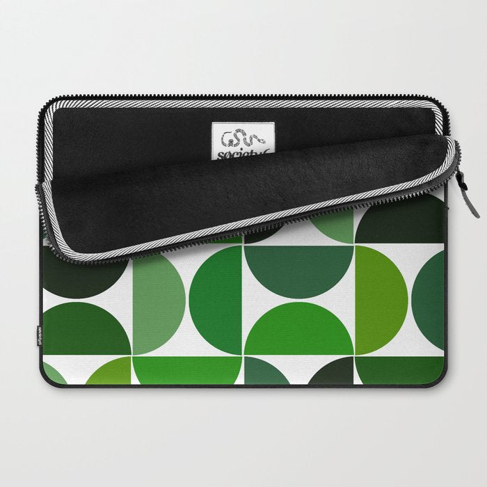 Mid century modern geometric Green  Laptop Sleeve Gallery Image 2