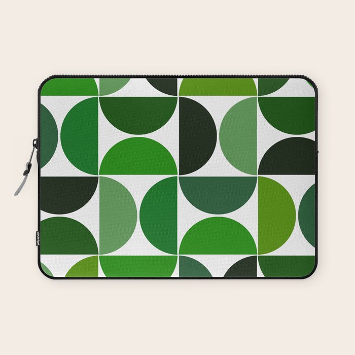 Mid century modern geometric Green  Laptop Sleeve Gallery Image 1