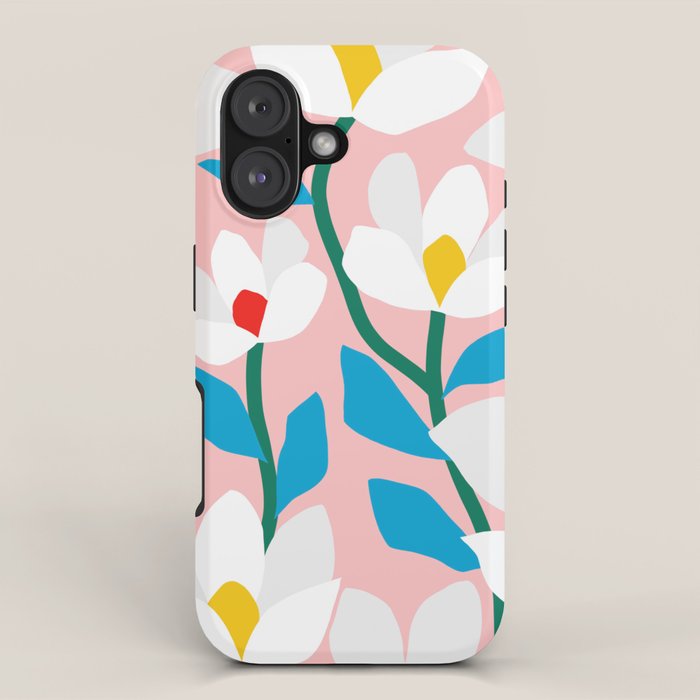 White Spring Florals iPhone Case Gallery Image 1
