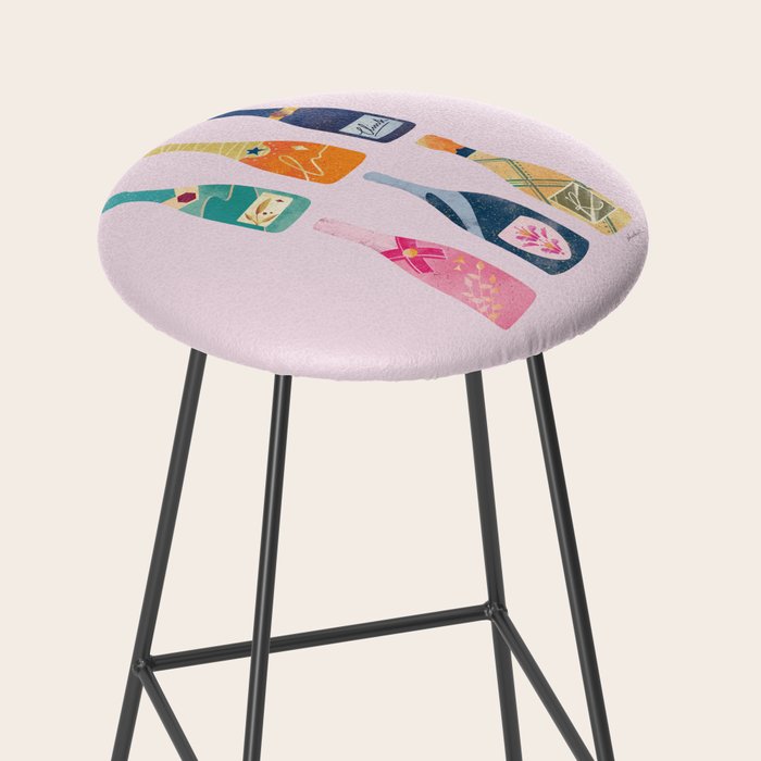 Champagne Bottles - Pink Ver. Stool Gallery Image 2