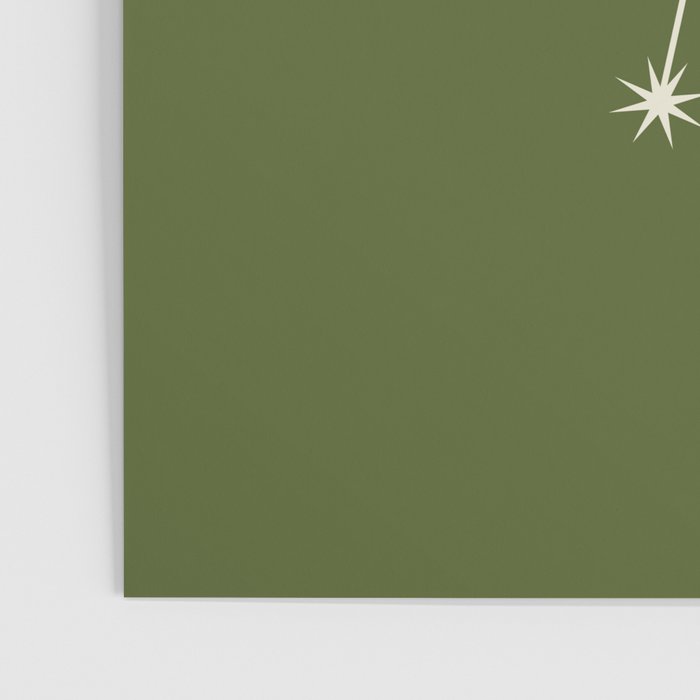 Cancer Zodiac Star Constellation Line Art Olive Green Poster Gallery Image 3