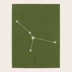 Cancer Zodiac Star Constellation Line Art Olive Green Poster Gallery Image 4
