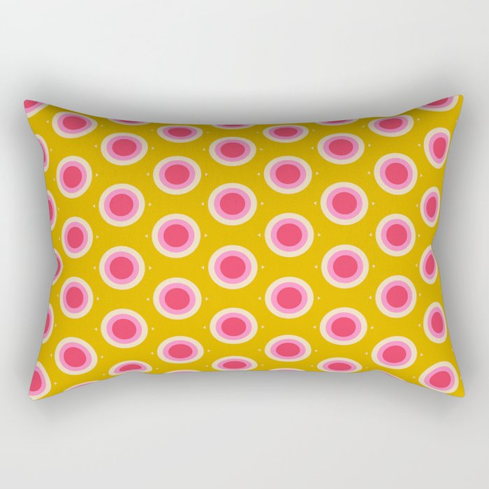 Geometric Mid century Modern Yellow Abstract Rectangular Pillow Gallery Image 1