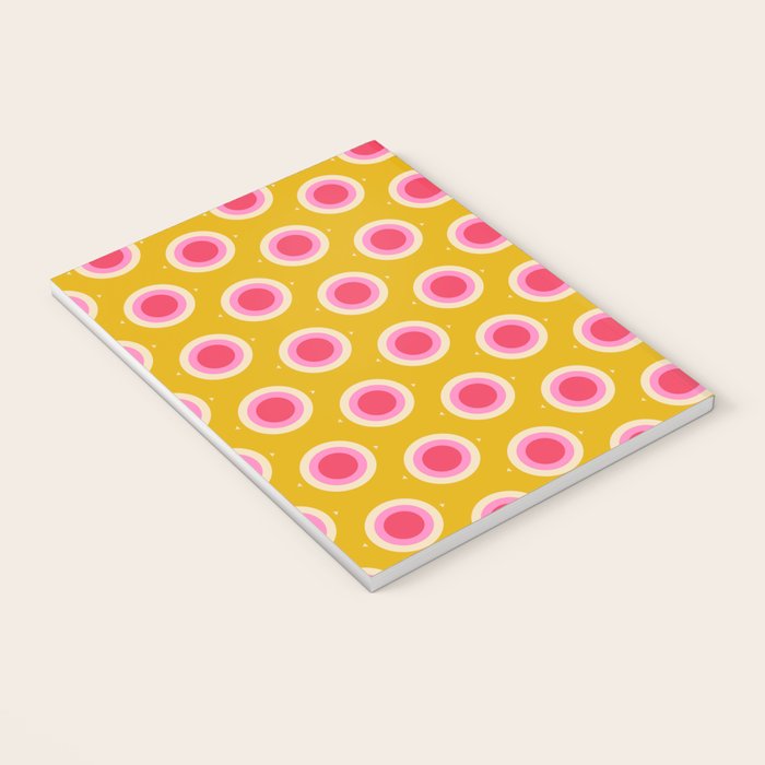 Geometric Mid century Modern Yellow Abstract Notebook Gallery Image 3