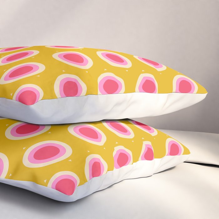 Geometric Mid century Modern Yellow Abstract Pillow Sham Gallery Image 3