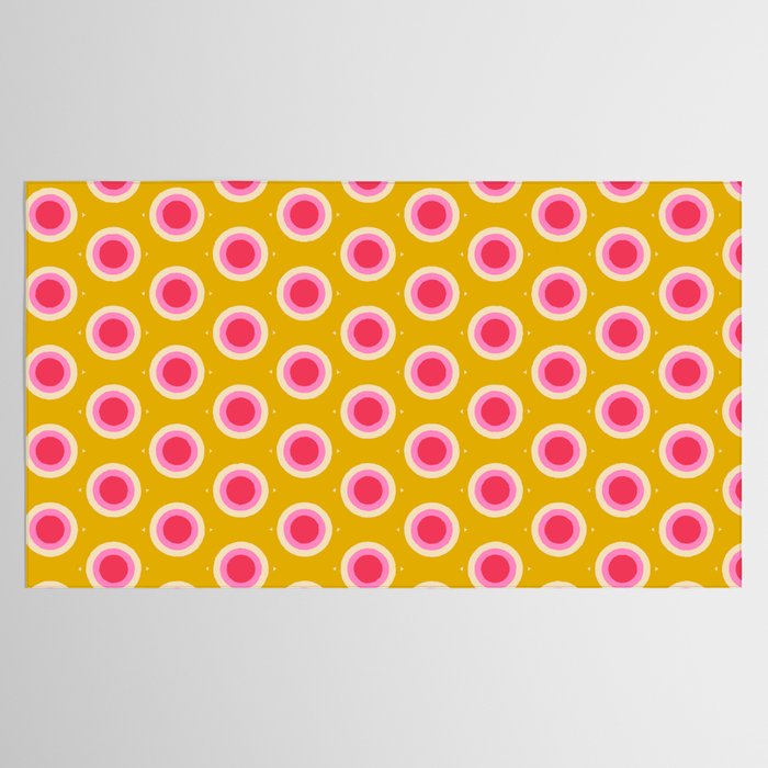 Geometric Mid century Modern Yellow Abstract Tablecloth Gallery Image 2