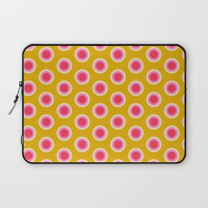 Geometric Mid century Modern Yellow Abstract Laptop Sleeve Gallery Image 1