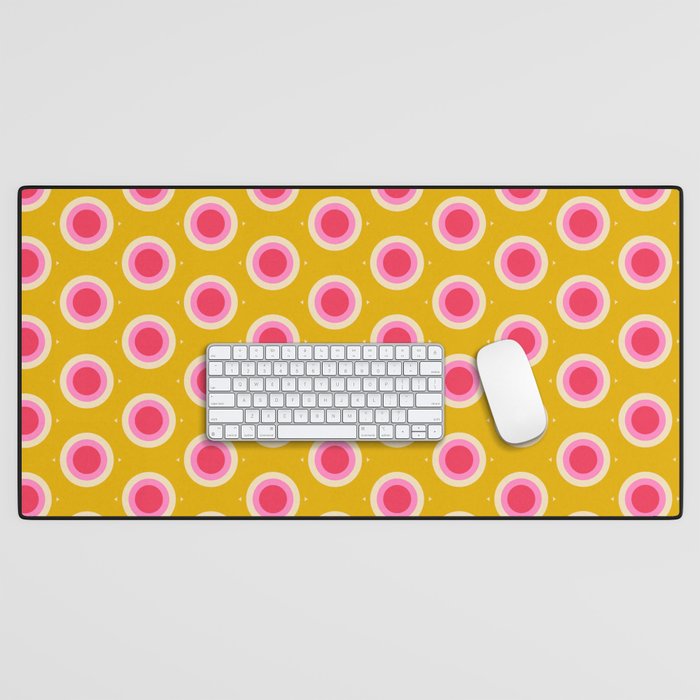 Geometric Mid century Modern Yellow Abstract Desk Mat Gallery Image 1
