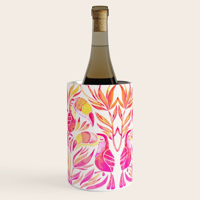 Tropical Toucans - Pink & Melon OmbrÃ© Wine Chiller Gallery Image 3