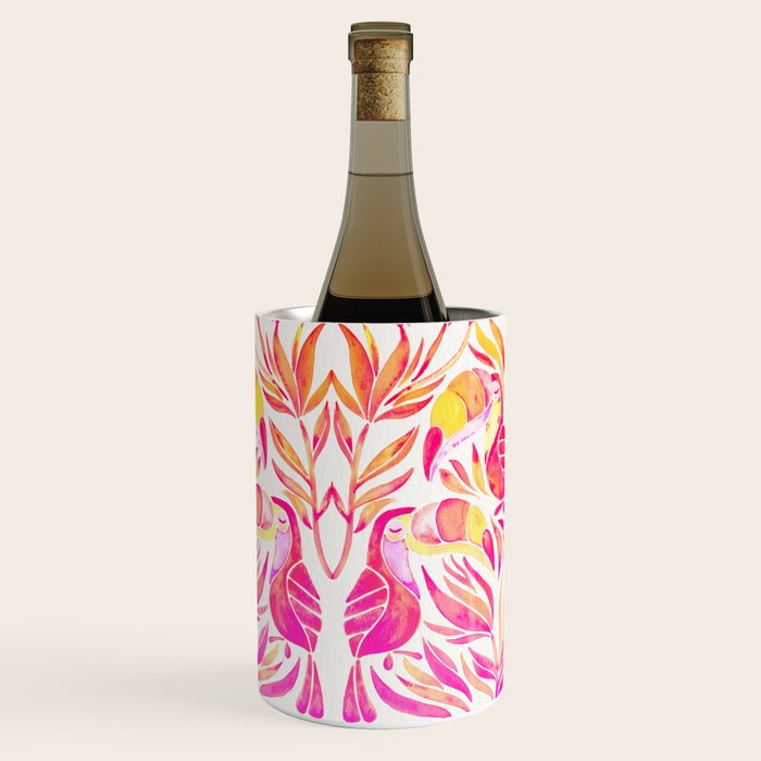 Tropical Toucans - Pink & Melon OmbrÃ© Wine Chiller Gallery Image 2