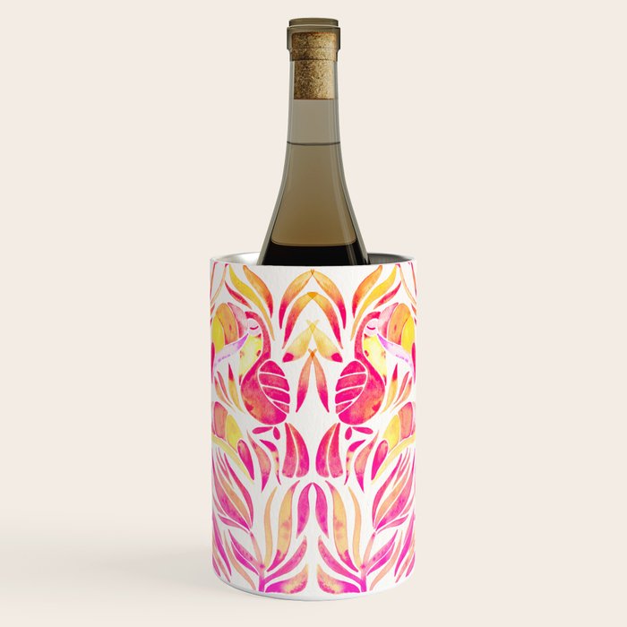 Tropical Toucans - Pink & Melon OmbrÃ© Wine Chiller Gallery Image 1