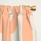 Peach Mid Century Modern Loop Pattern Window Curtain Gallery Image 2