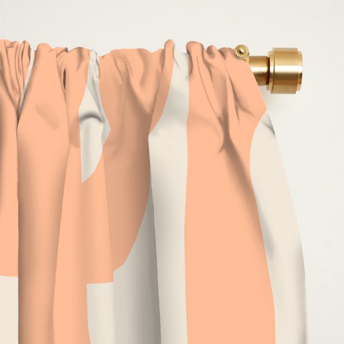 Peach Mid Century Modern Loop Pattern Window Curtain Gallery Image 2
