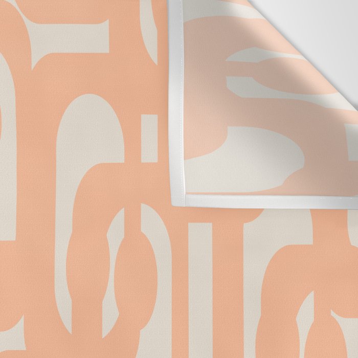 Peach Mid Century Modern Loop Pattern Wall Tapestry Gallery Image 3