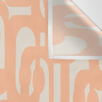 Peach Mid Century Modern Loop Pattern Wall Tapestry Gallery Image 3