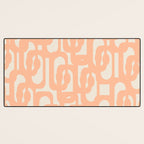Peach Mid Century Modern Loop Pattern Desk Mat Gallery Image 3