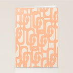 Peach Mid Century Modern Loop Pattern Stationery Card Gallery Image 2