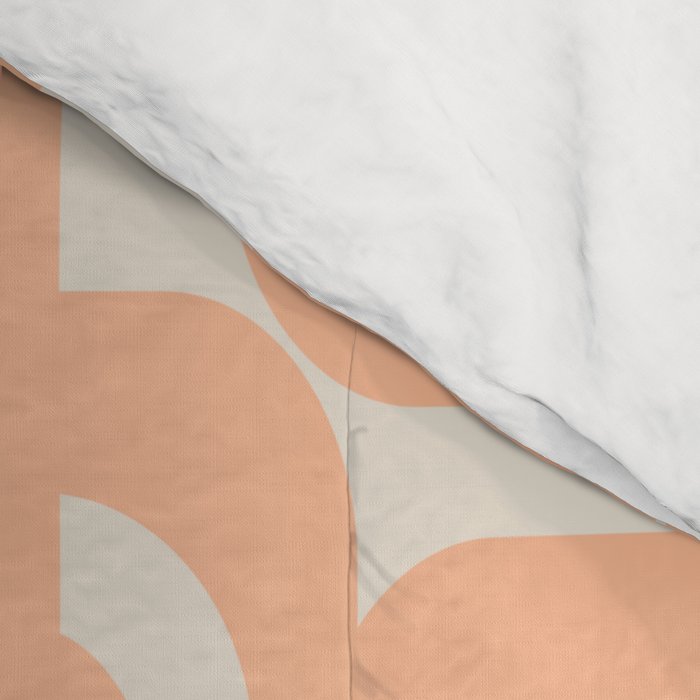 Peach Mid Century Modern Loop Pattern Comforter Gallery Image 4
