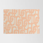 Peach Mid Century Modern Loop Pattern Rug Gallery Image 2