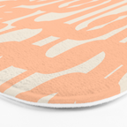 Peach Mid Century Modern Loop Pattern Bath Mat Gallery Image 3
