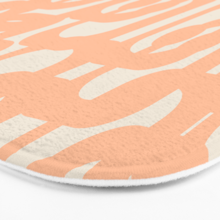Peach Mid Century Modern Loop Pattern Bath Mat Gallery Image 3