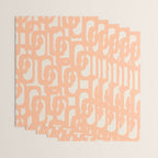 Peach Mid Century Modern Loop Pattern Wrapping Paper Gallery Image 3